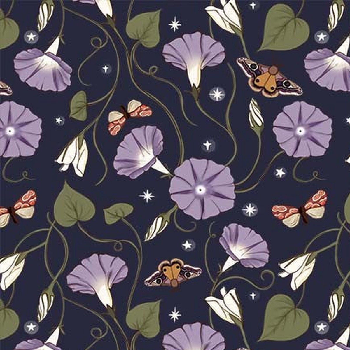 Michael Miller - mystic moonflower midnight