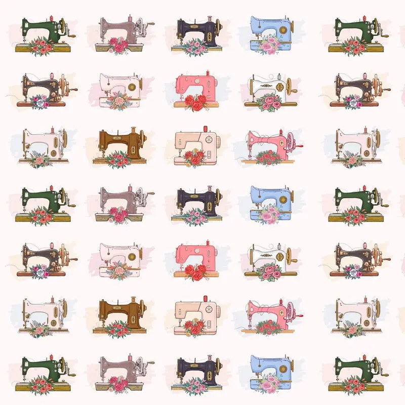 Quilting Quotes Sewing Machines Variation #1 Fabric