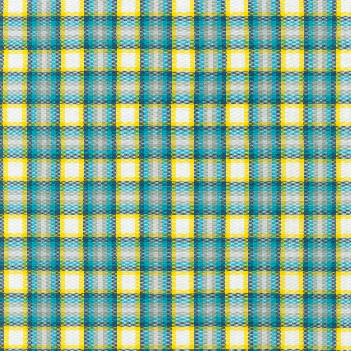 Kitchen Window Wovens Plaid Cyan
