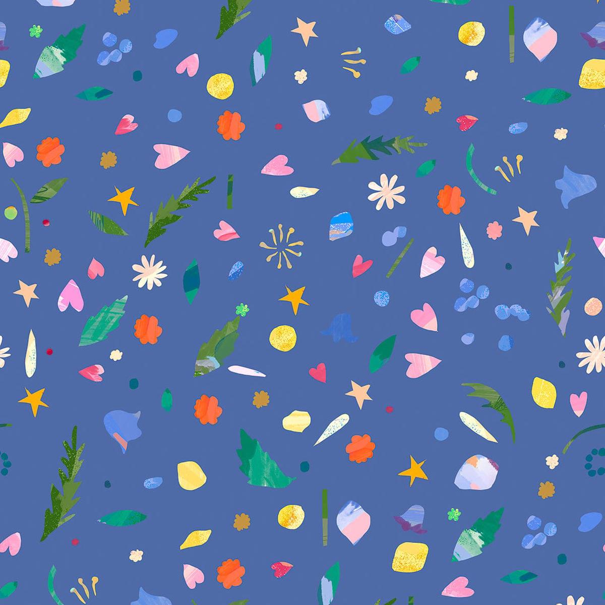 Lewis and Irene Flower Market by Wee Blue Bell - Petal Confetti Bluebell WB067