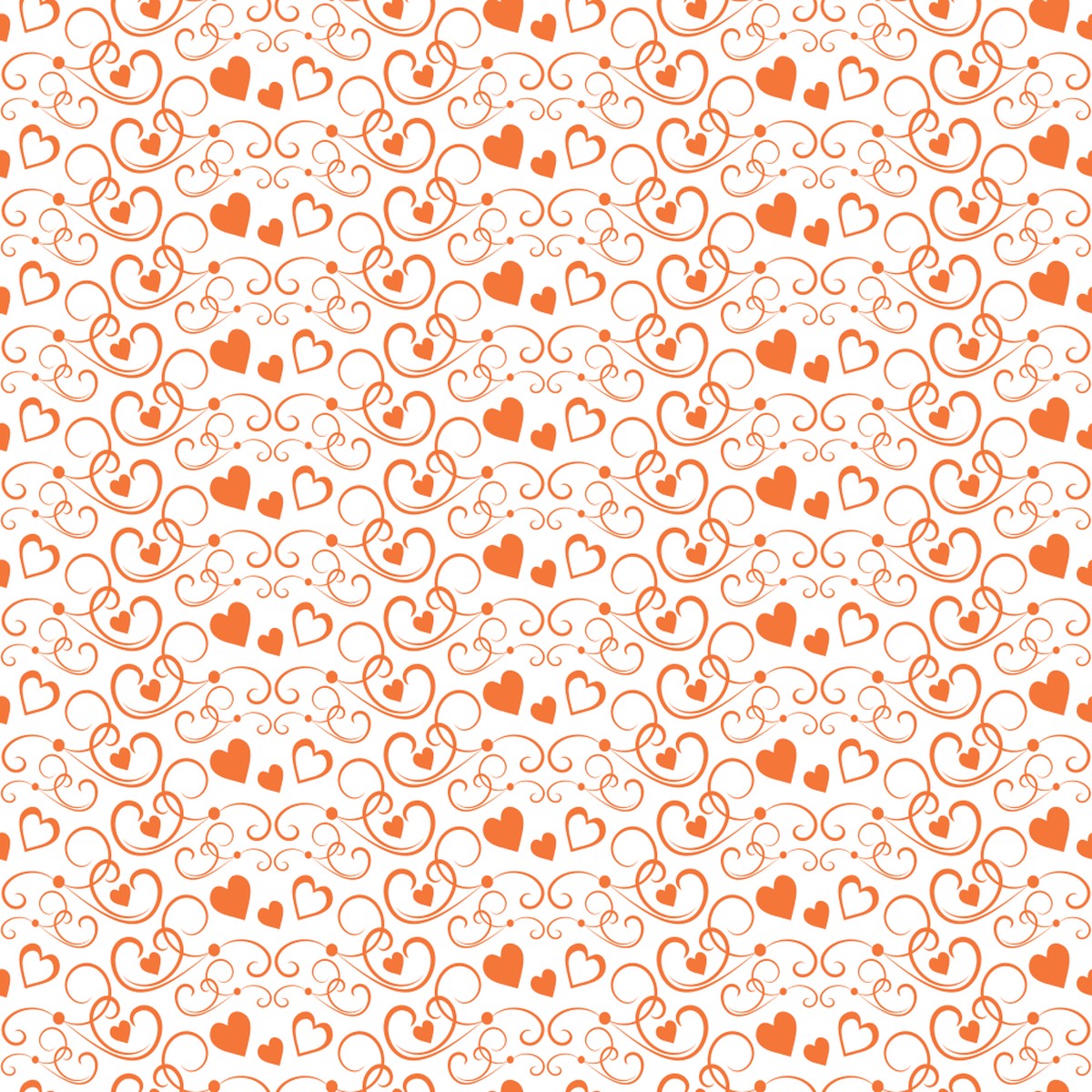 Hearts Fabric - Pumpkin