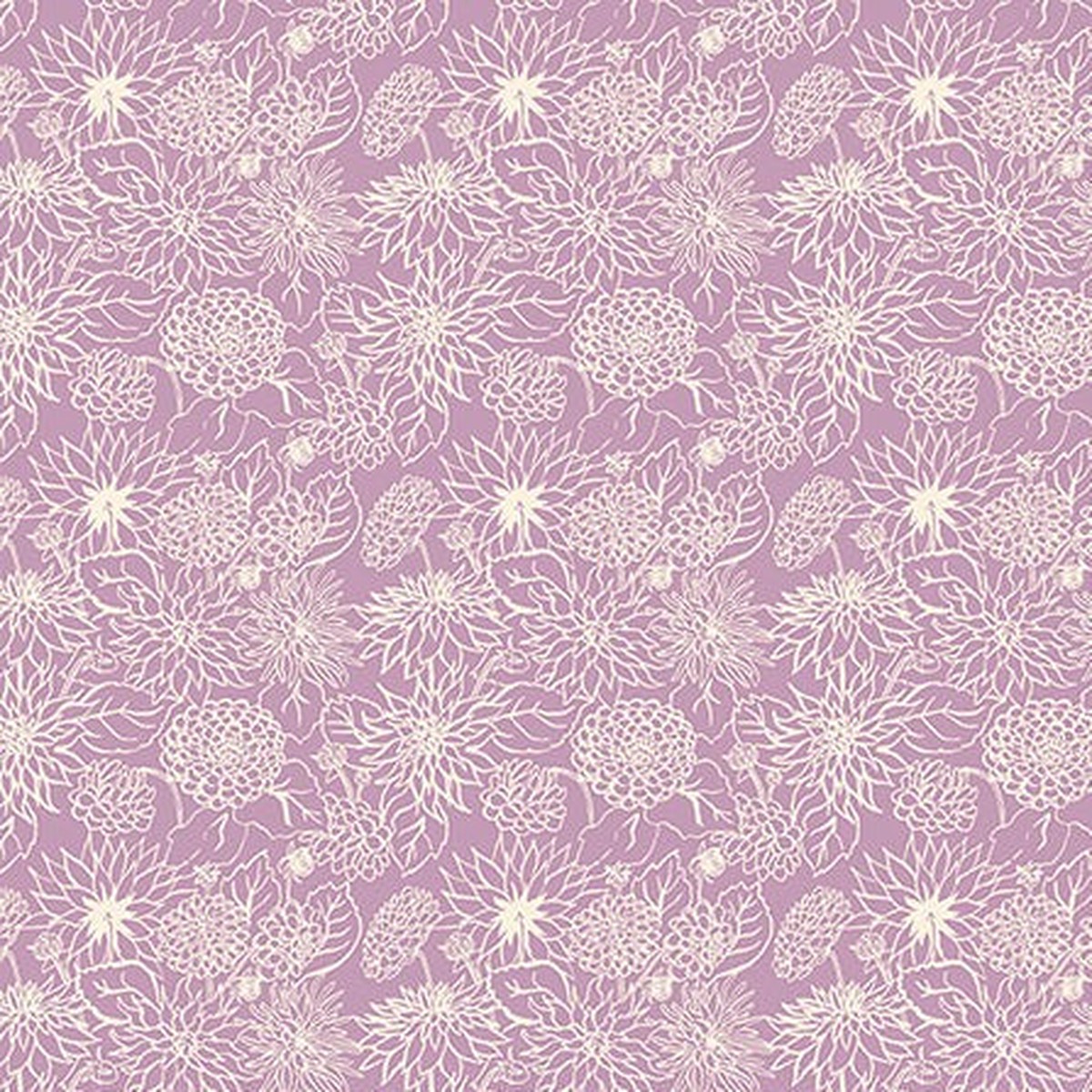 In the Garden by Jennifer Moore - Organic Cotton - Dahlia Dream in Lilac