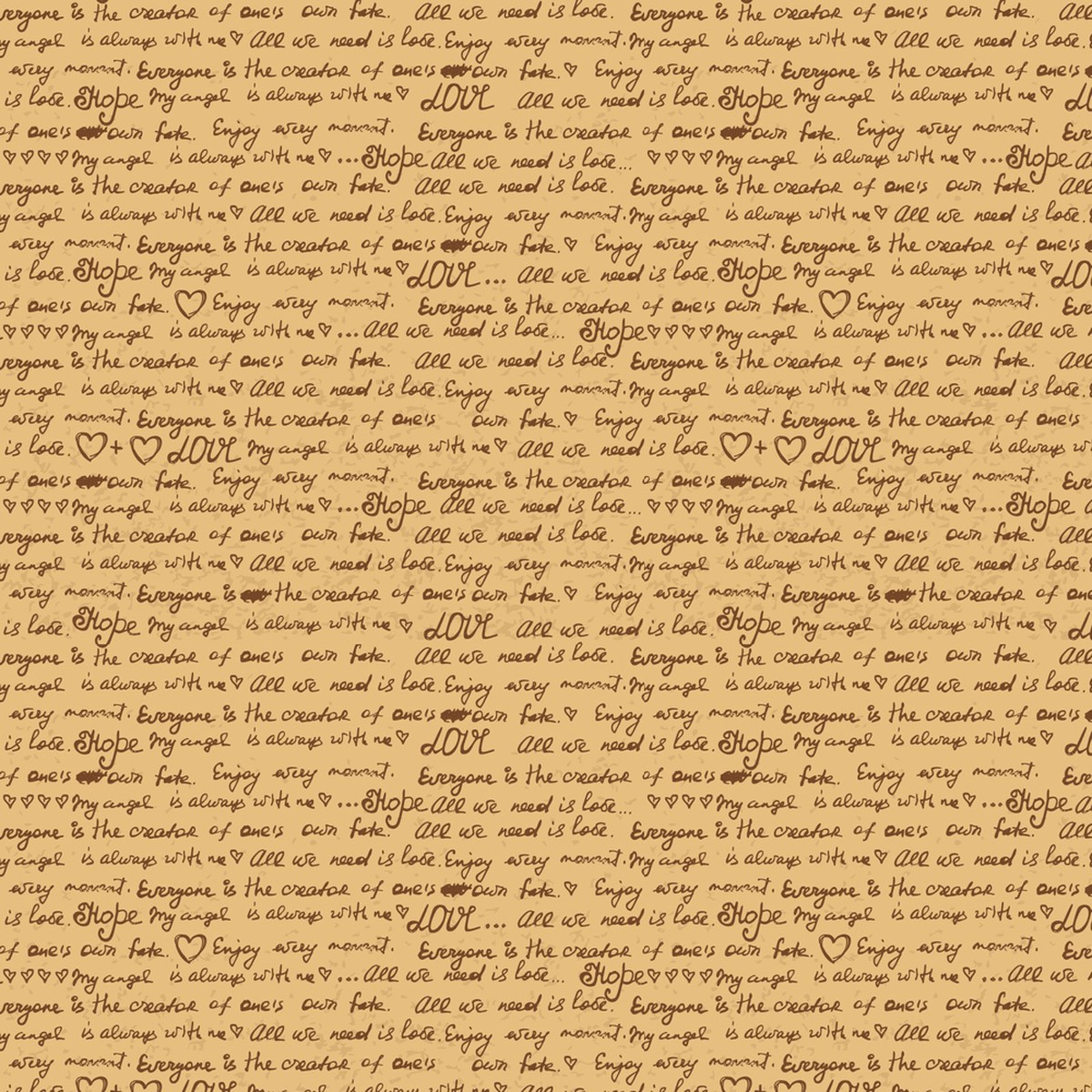 Love Letter Fabric - Brown