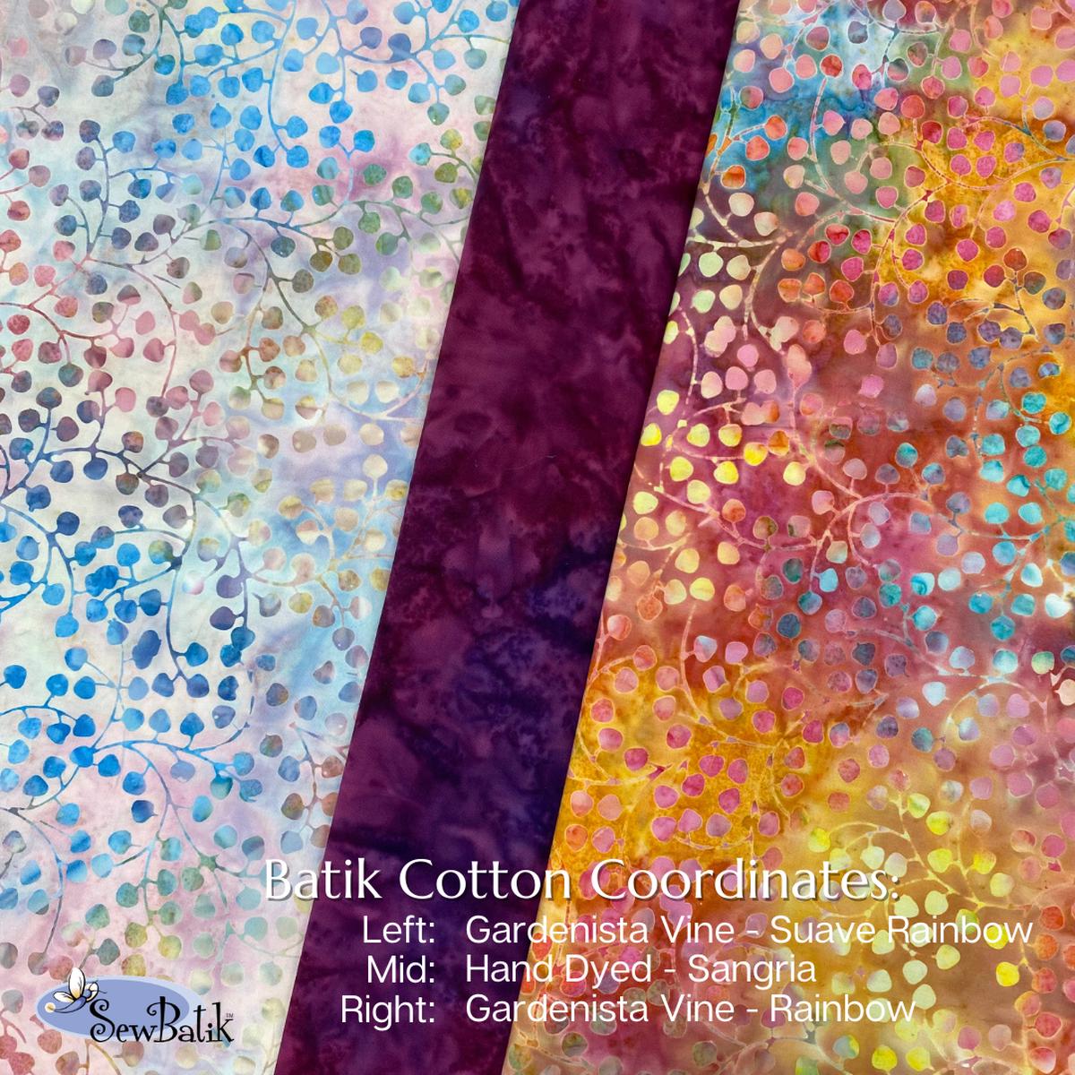 45" Batik Cotton Coordinates (3) - Rainbow