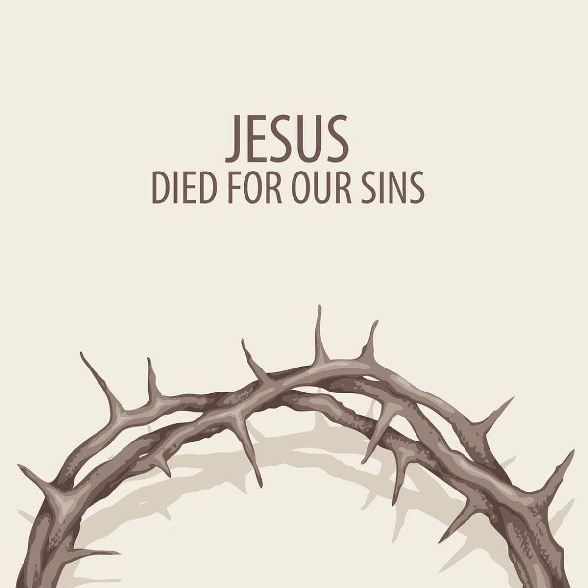 Jesus Died For Our Sins Fabric Panel