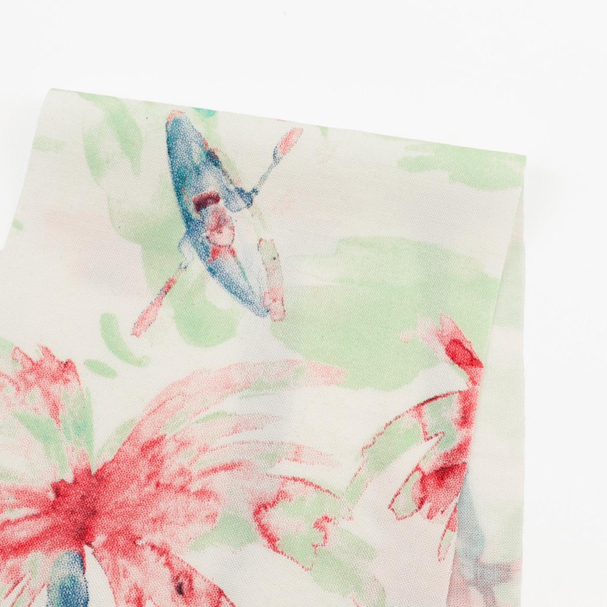 Watercolour Palm Rayon Challis - Mint