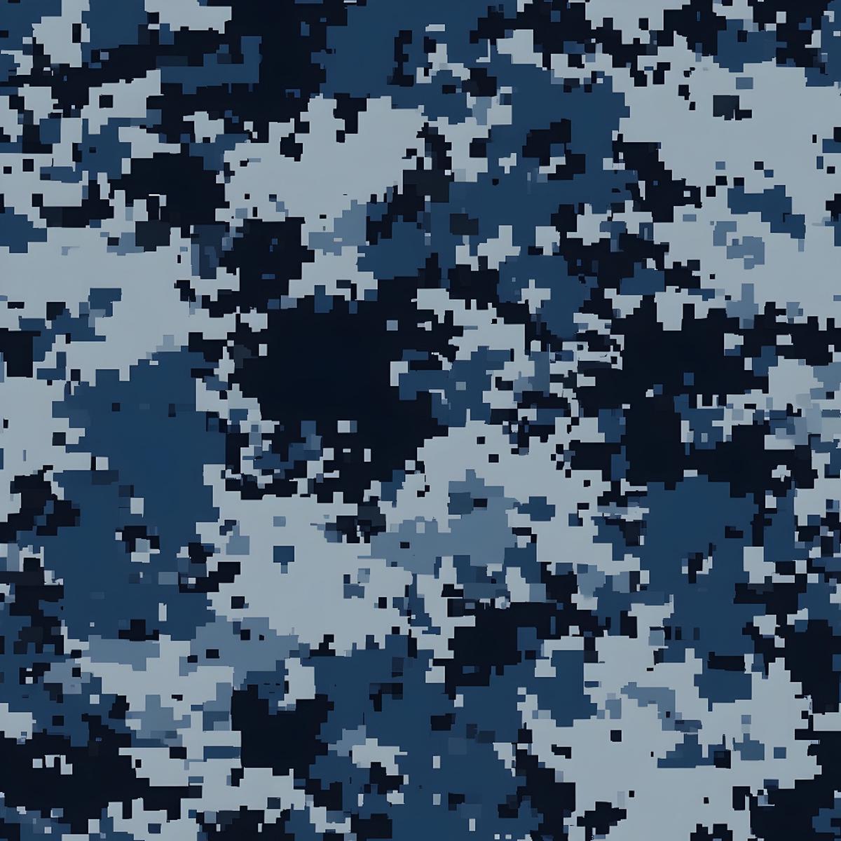 Blue Military Camouflage Pattern 4 Quilting Cotton Fabric