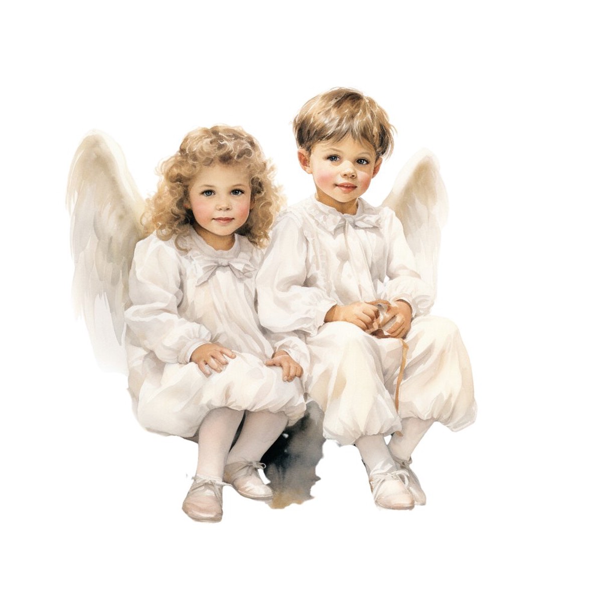 Angel Children Portrait 2 Fabric Panel