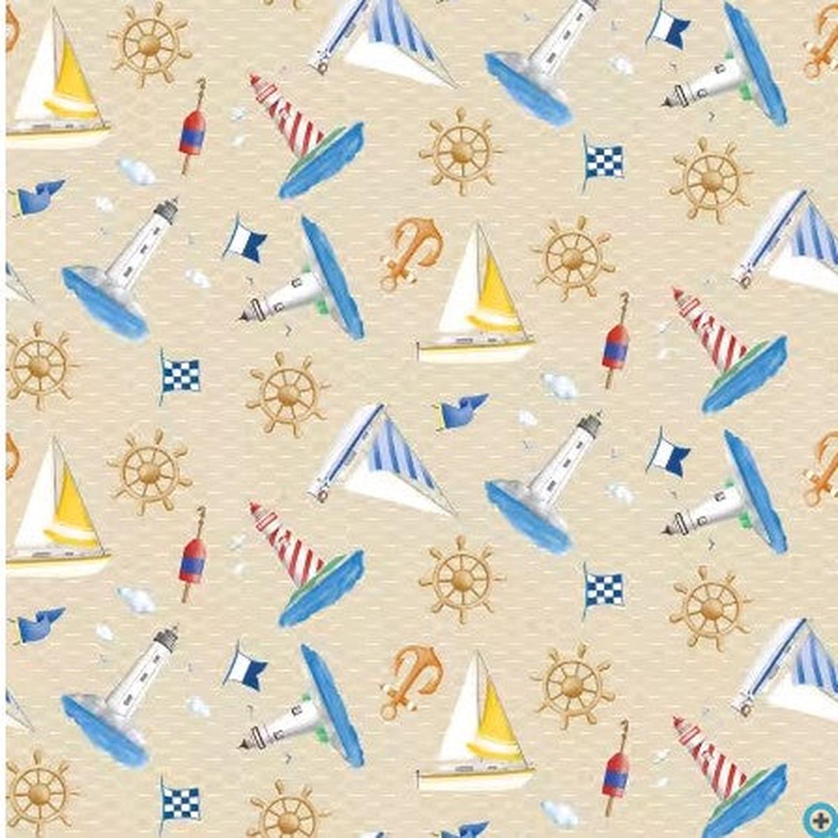 Ecru Lighthouses & Sailboats 14440B-70