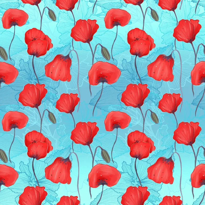 Cute Wizard of OZ Floral Fabric - Blue