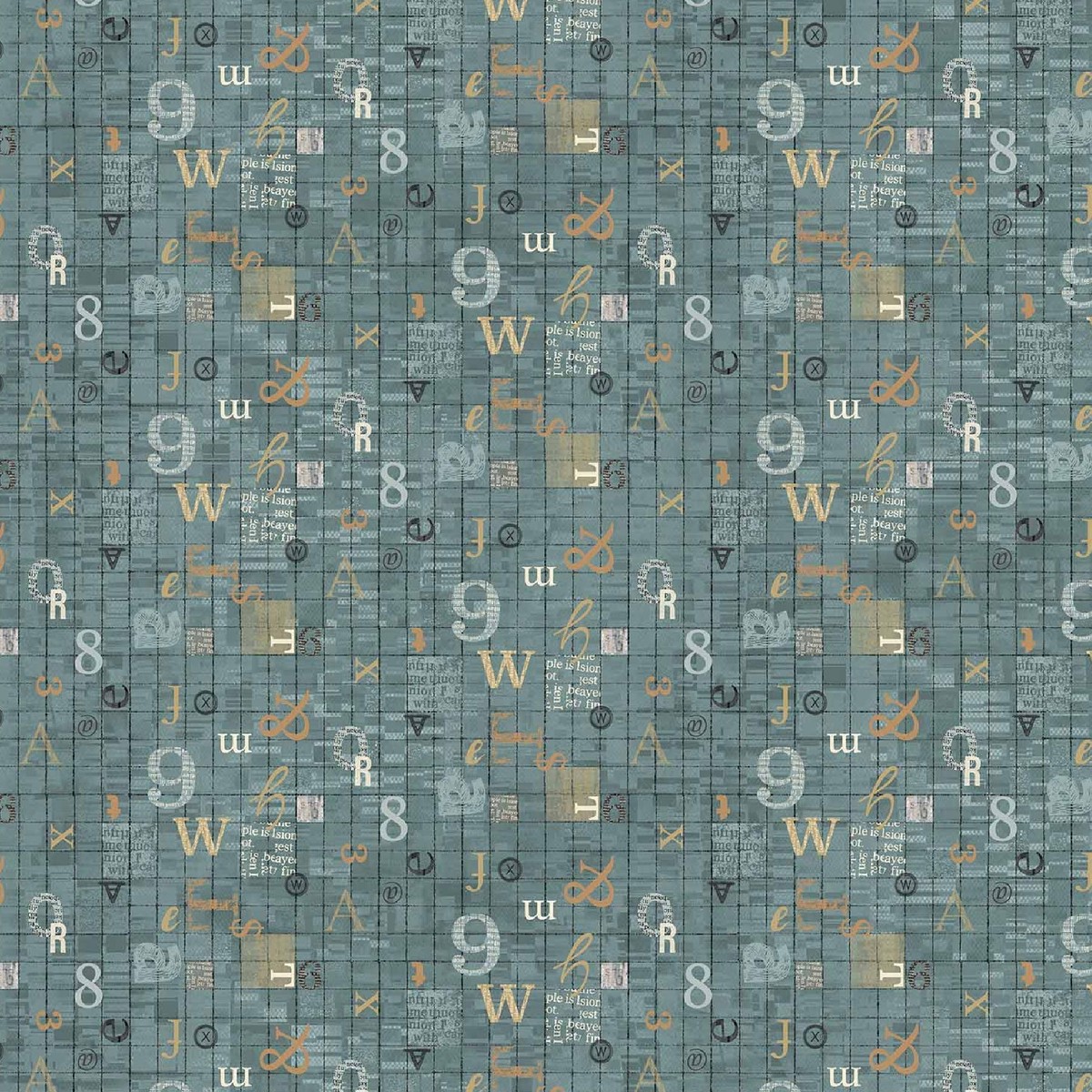 Dark Teal Grid My Type by Nina Djuric (14 yard)