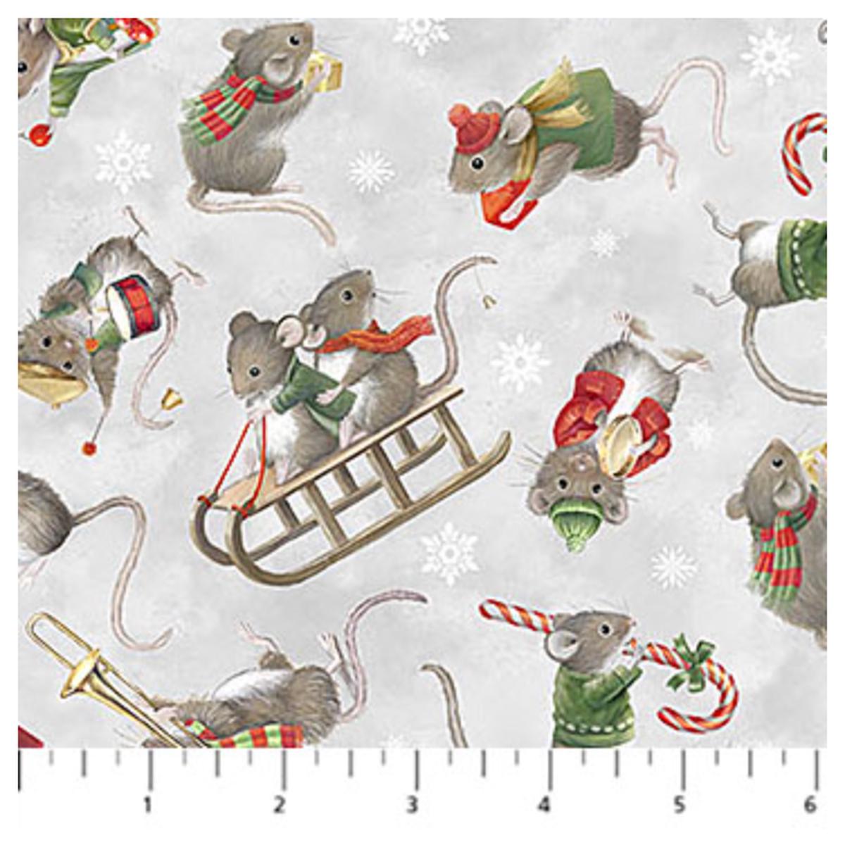 The Christmas Mouse-Flannel-Mouse Toss-Gray Multi