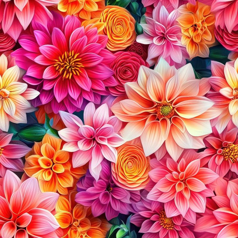 3D Colorful Florals Pattern 9 Quilting Cotton Fabric