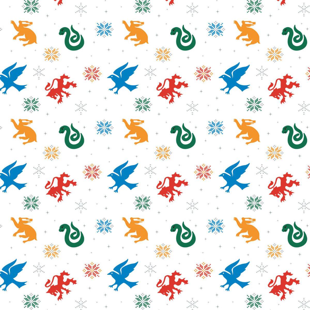 Snowflake Houses Harry Potter Cotton Fabric