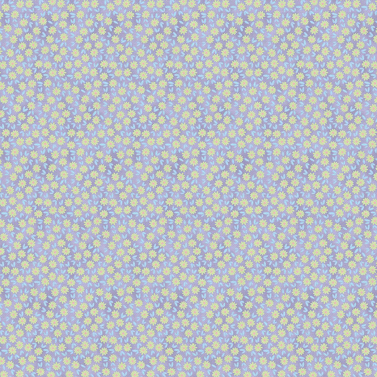Ditsy Daisy - Green/Purple - Sateen - 118"