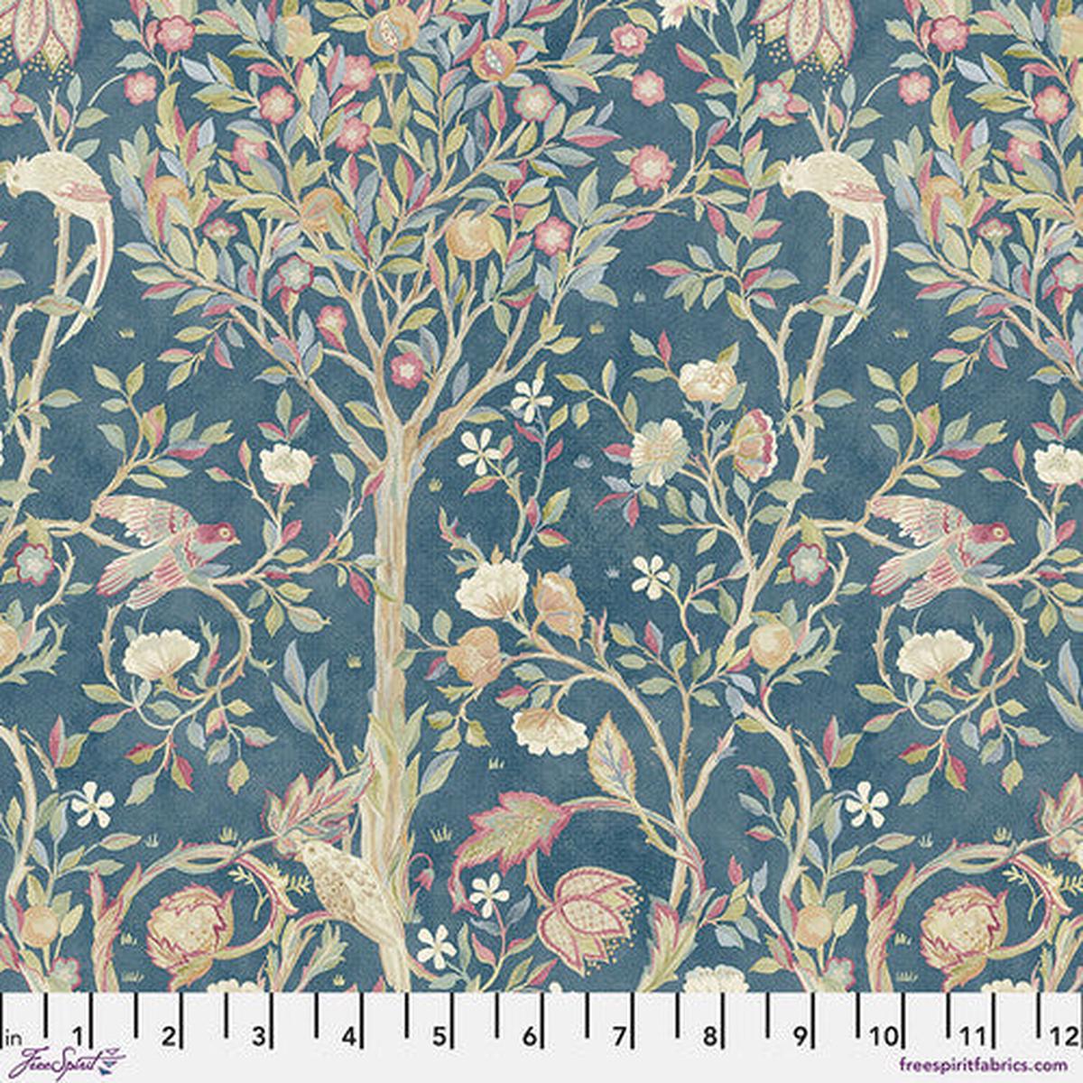 Fabric SMALL MELSETTER TEAL, Red House Collection, Original Morris & Co, PWWM122.TEAL
