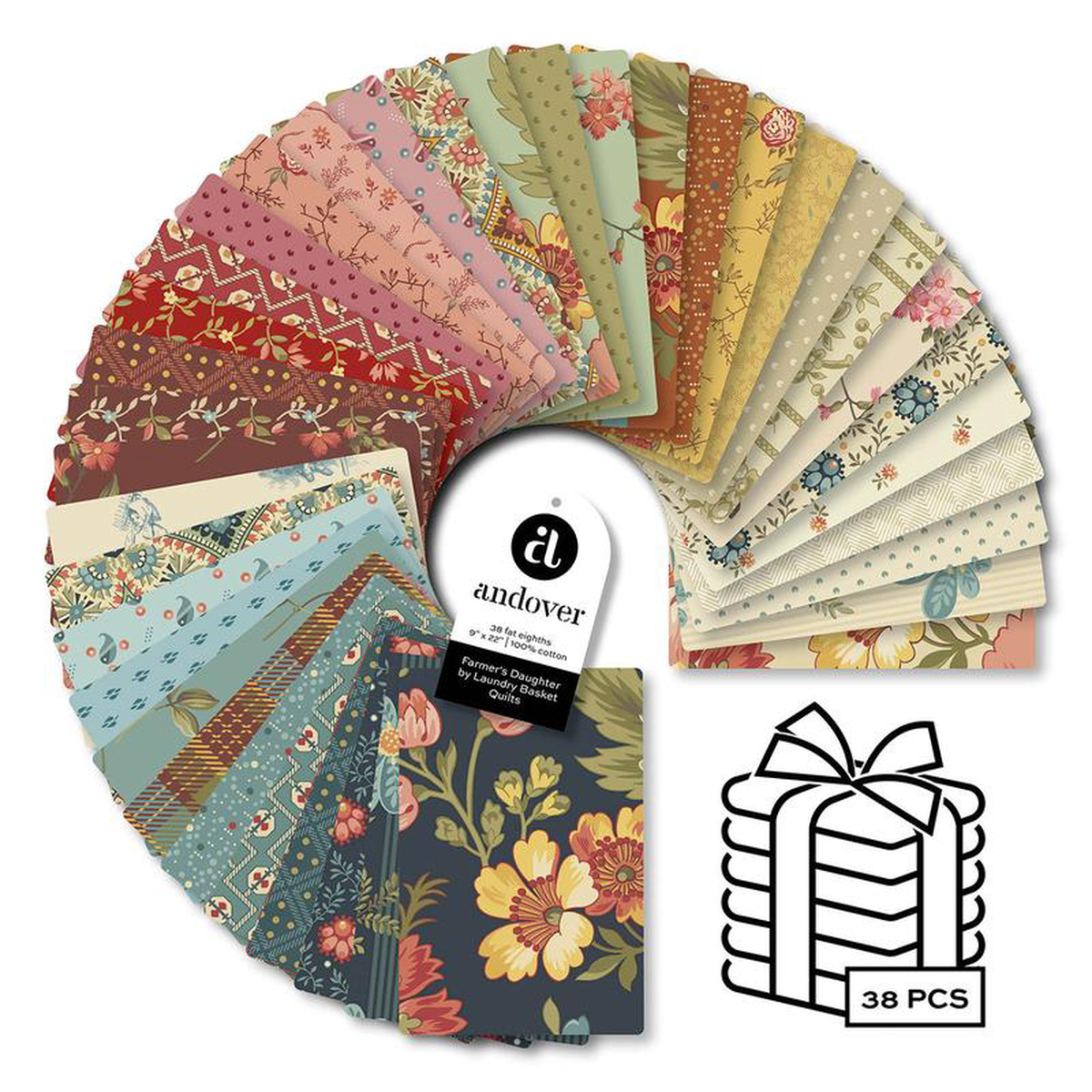 Fabric Andover Farmer8217s Daughter by Laundry Basket Quilts Fat Eighths Bundle F8-FARMERS-X