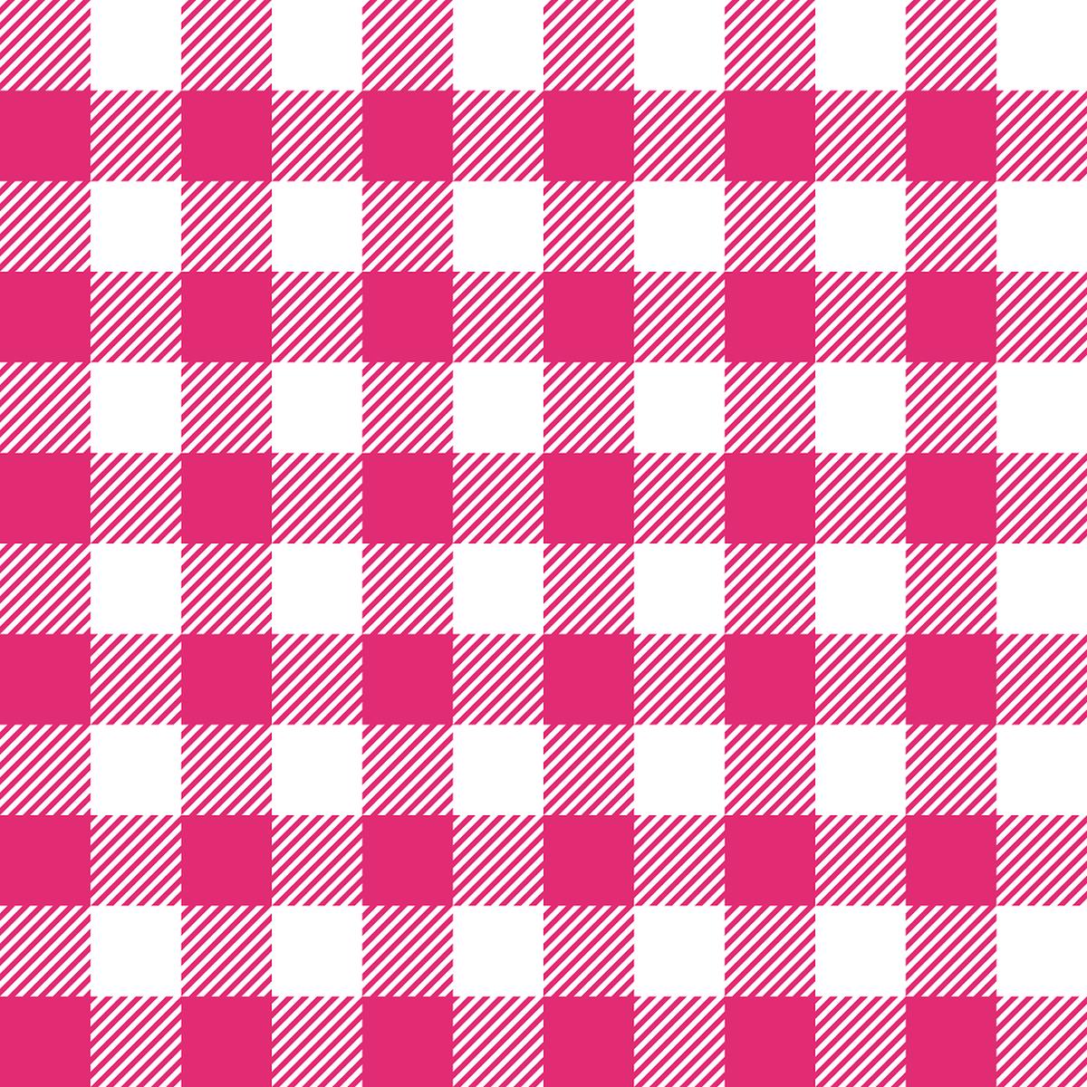 Gingham Fabric - Pink Carmine