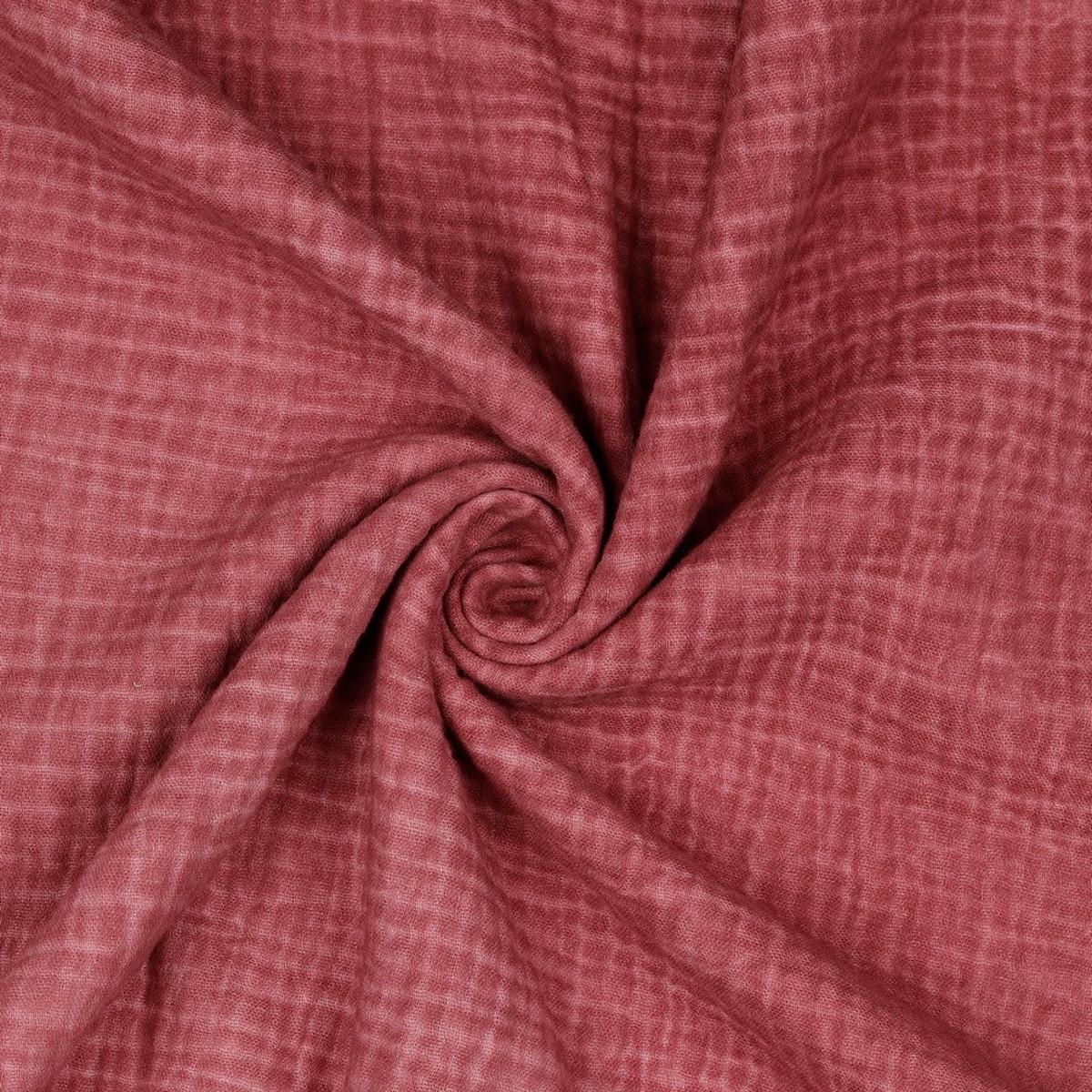 Washed plain pink double gauze (price per 10cm)