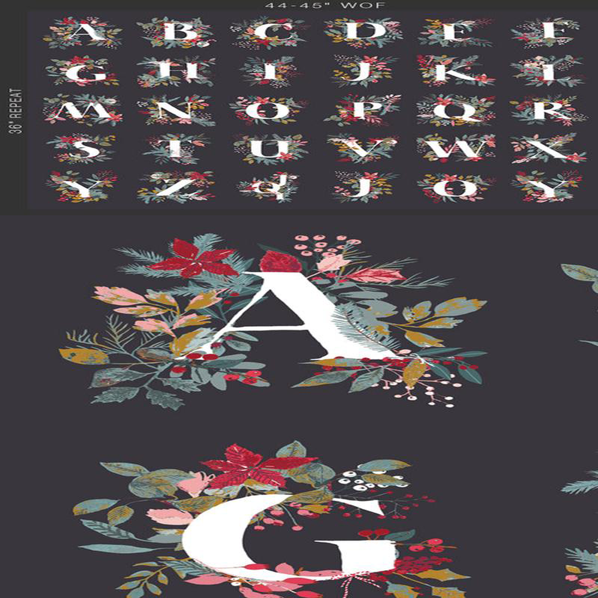 Fabric Art Gallery Jingle All the Letters Adventale 368243 Quilting Panel ADV25918