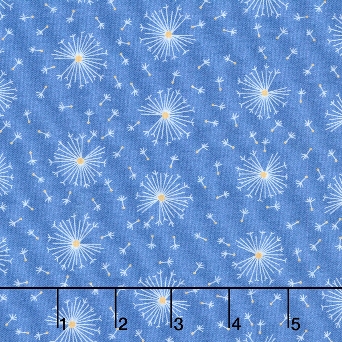 Ingrid's Wildflowers - Dandelions Blue Yardage