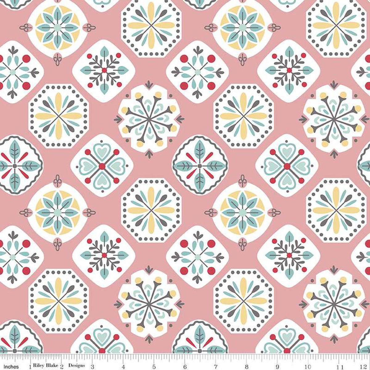 Fabric Riley Blake Coral Stitch 1088243 Wide Back by the Quarter Yard WB10940-CORAL