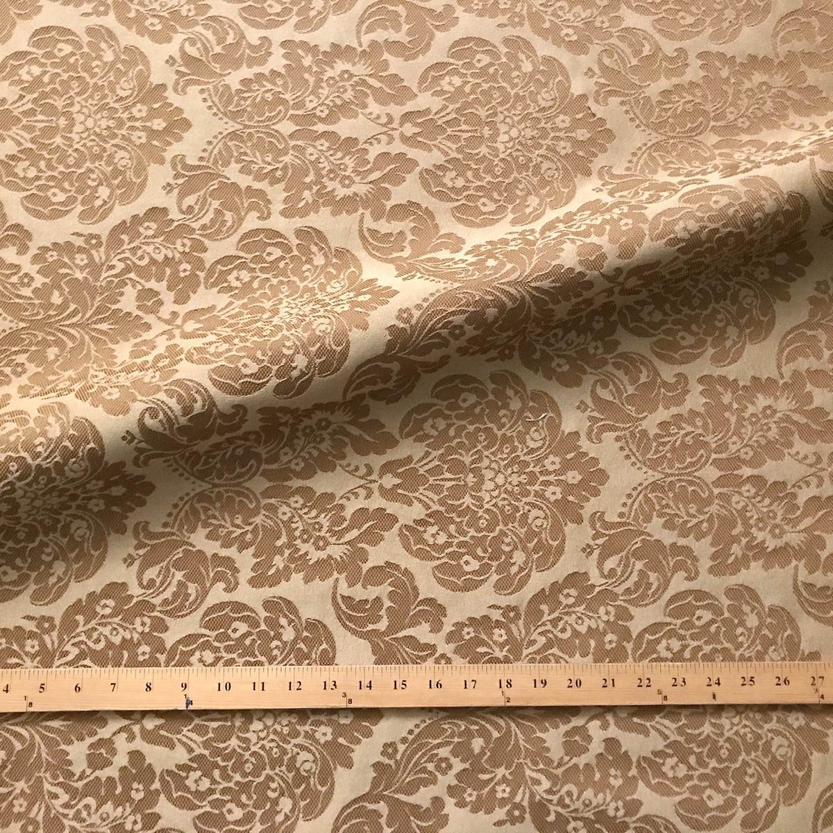 Gold Italian Antique Damask Jacquard Upholstery Fabric 54"
