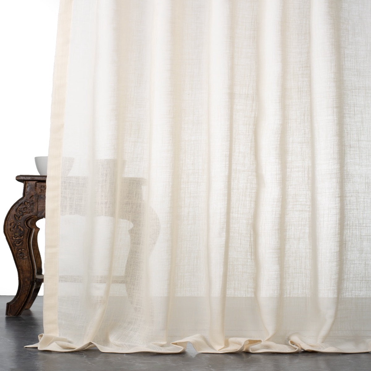 'Briona' Fabric by the Metre (Ivory/ Pale Beige)