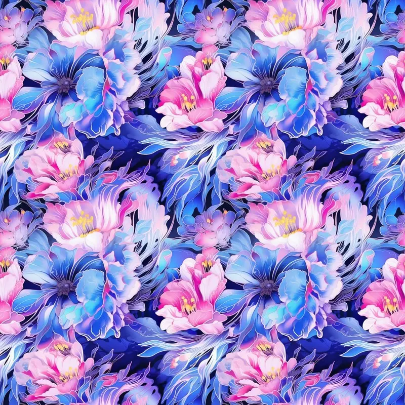 Watercolor Cool Toned Floral Fabric