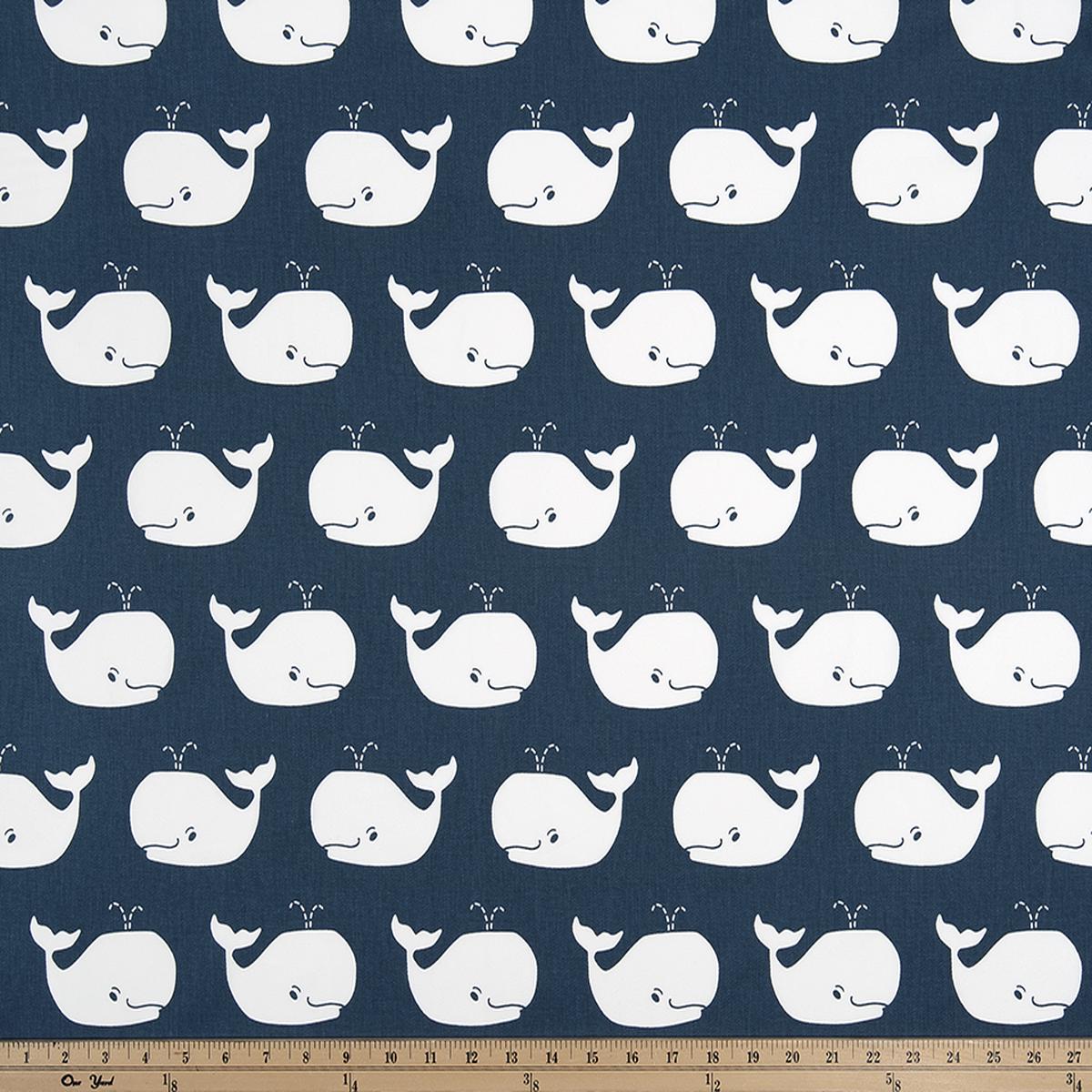 Whale Tales Premier Navy White Twill