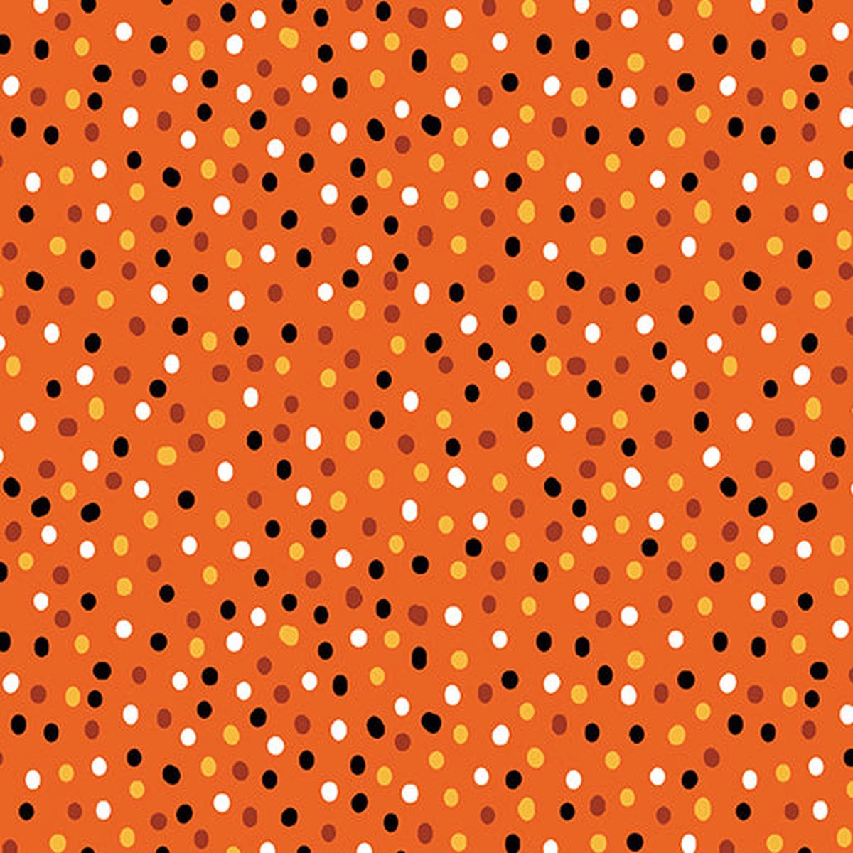 Dot-Mania Orange Cotton 44"/45" Fabric Per Yard