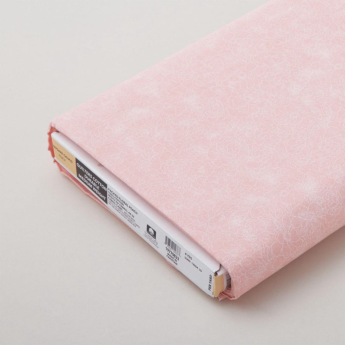 Sundrenched - Floral Sketch Peachy Pink 8 Yard Bolt