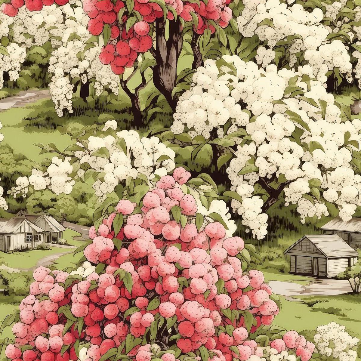 Cottagecore Apple Garden 10 Fabric