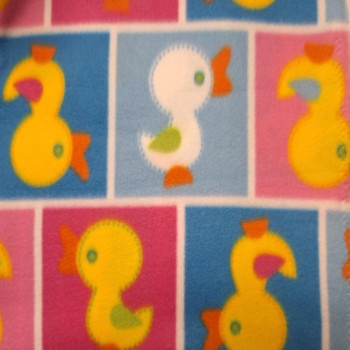 Duck Squares Double Brushed Fleece Fabric in Multi