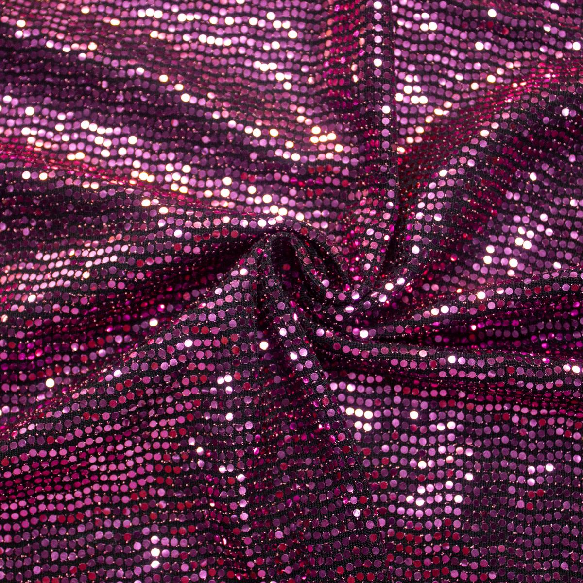 Julo Purple Dot Polyester Jersey Fabric