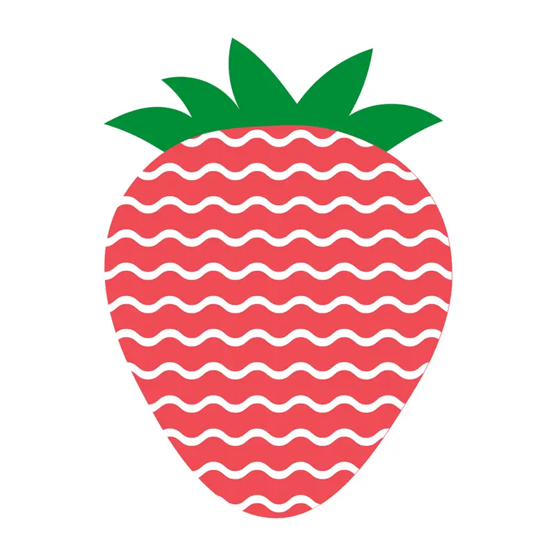 Strawberry Patch Waves Pattern Fabric Panel