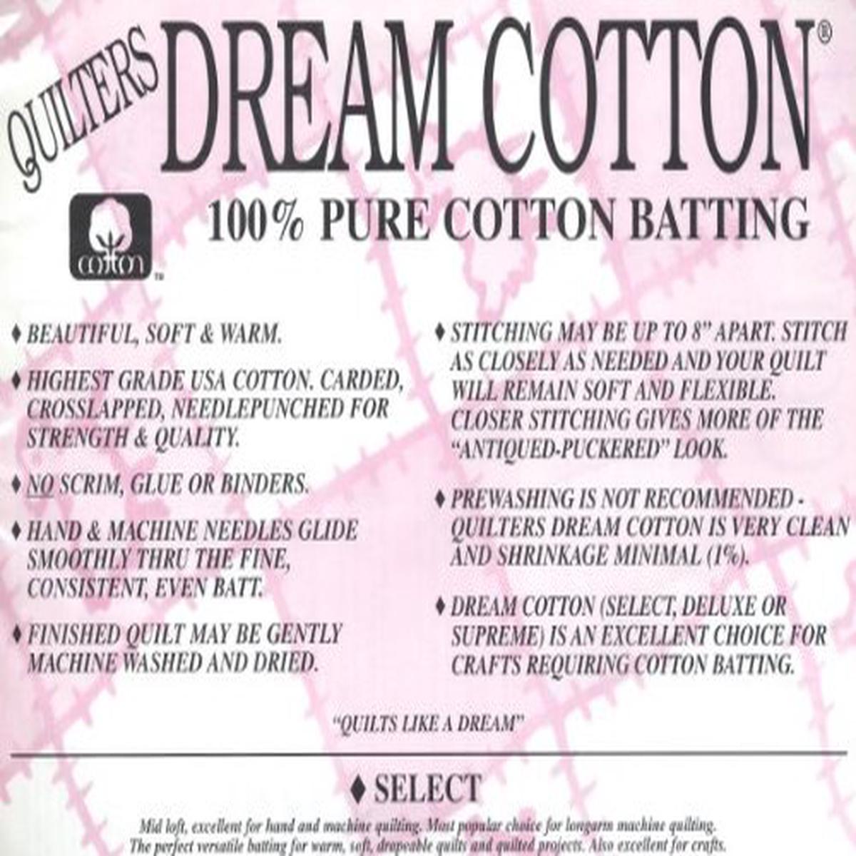 Natural - Quilter's Dream Select 100% Cotton Batting - 120in wide