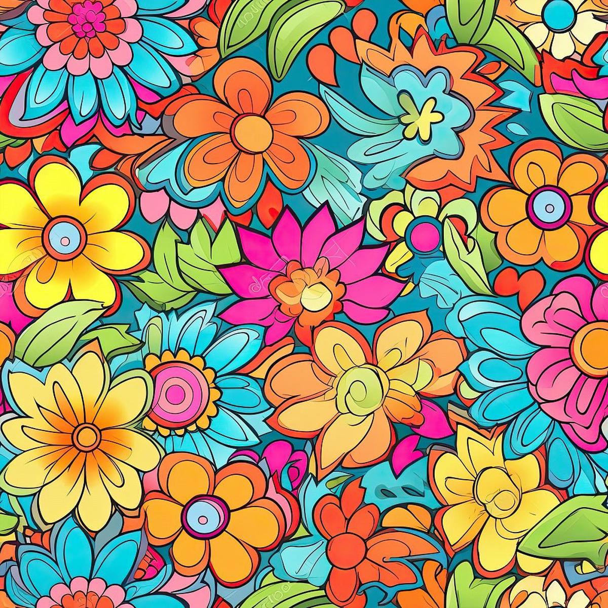 Groovy Flowers Pattern #11 Fabric