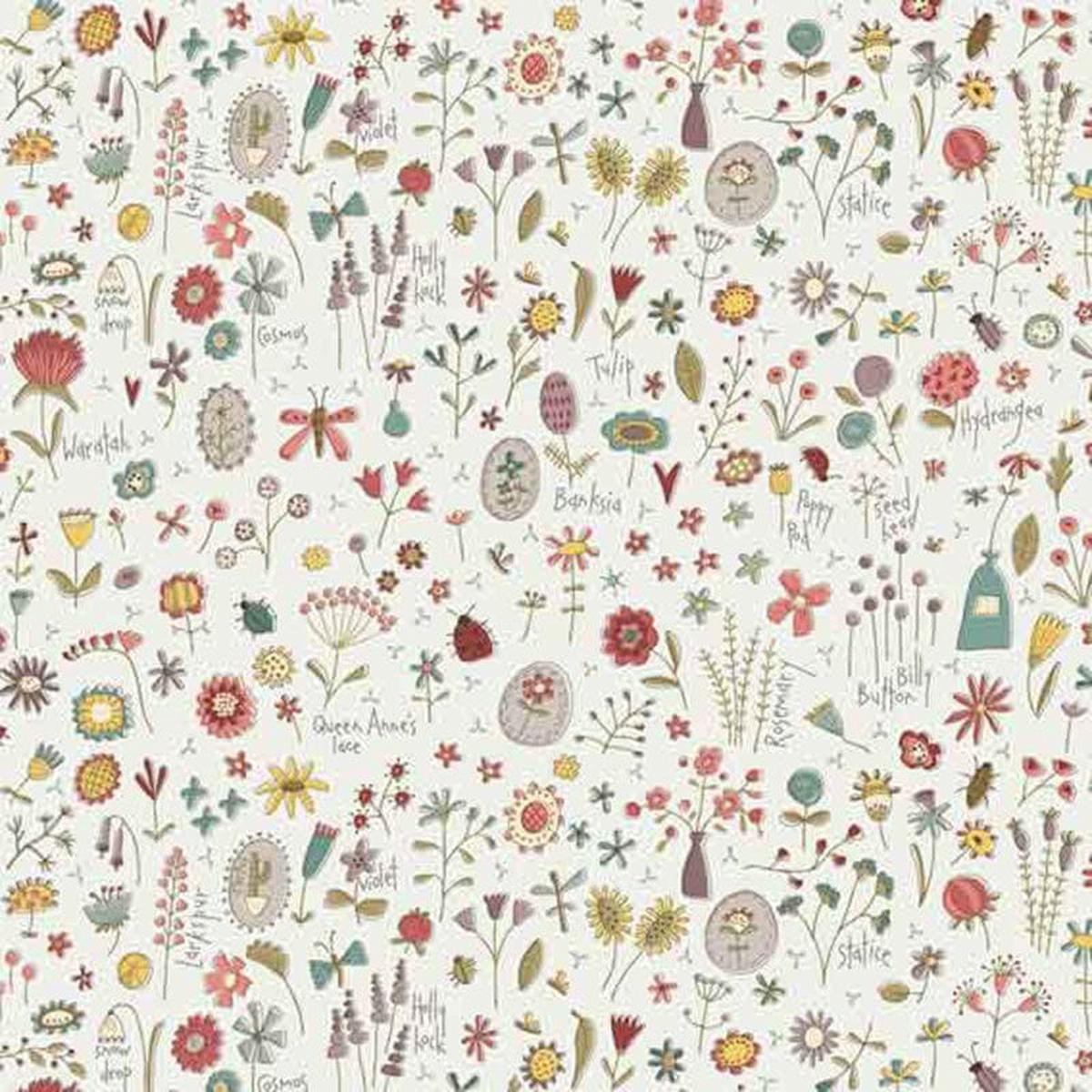 Anni Downs Market Garden - Anni Downs Tossed Wild Flowers Cream 2896-44