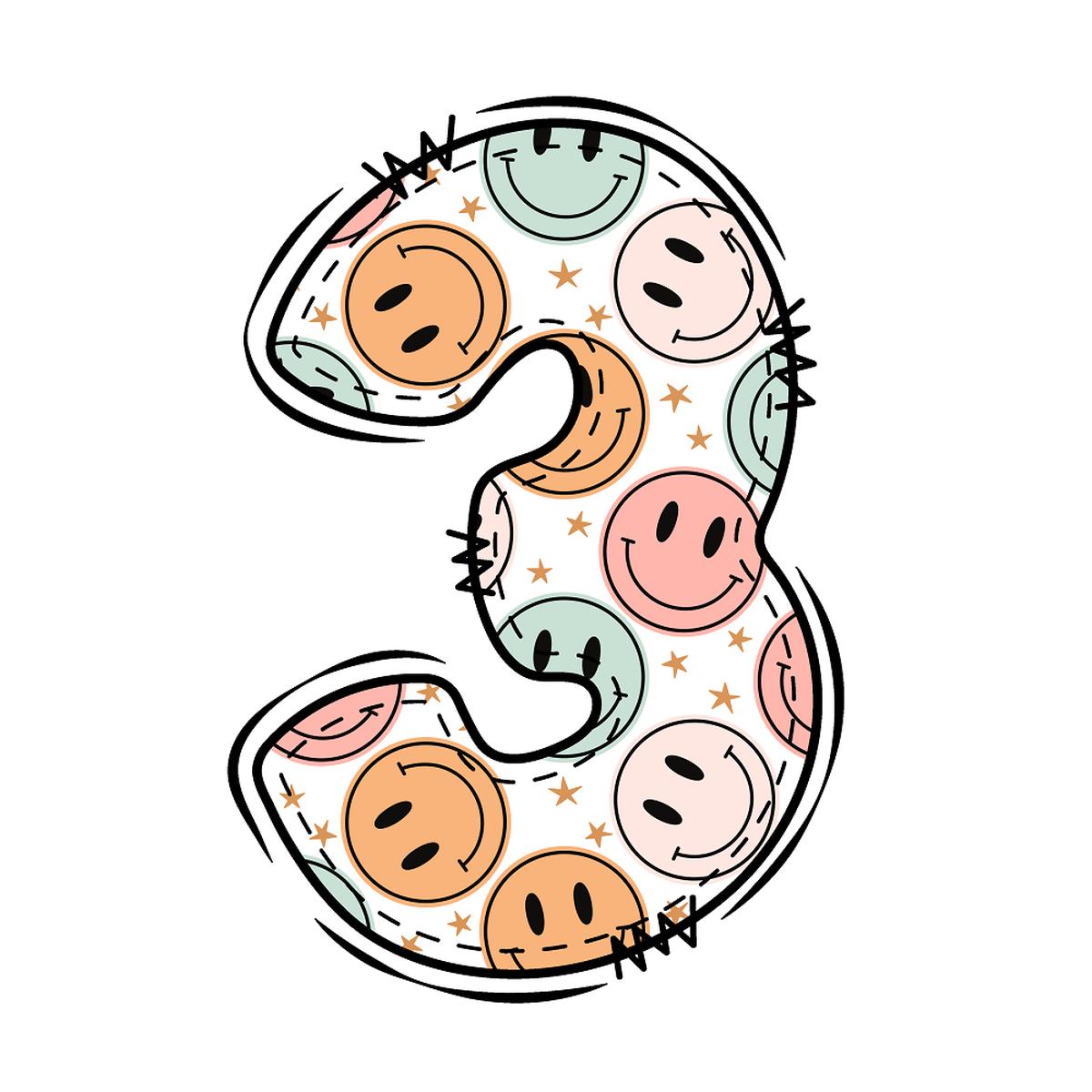 Groovy Doodle Smiley 3 Fabric Panel