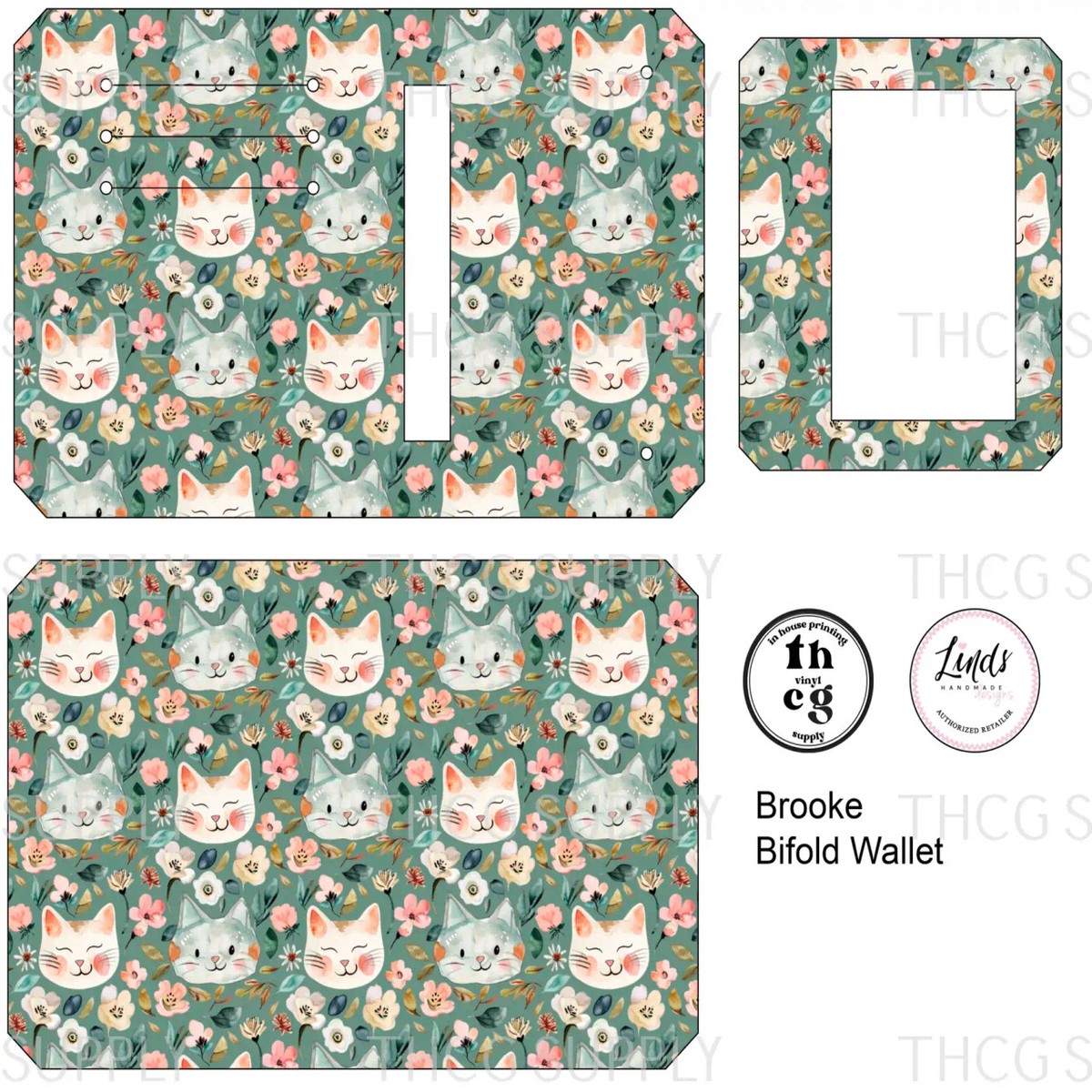 Cut and Sew - Brooke Bifold Wallet Thcg786 Floral Cats