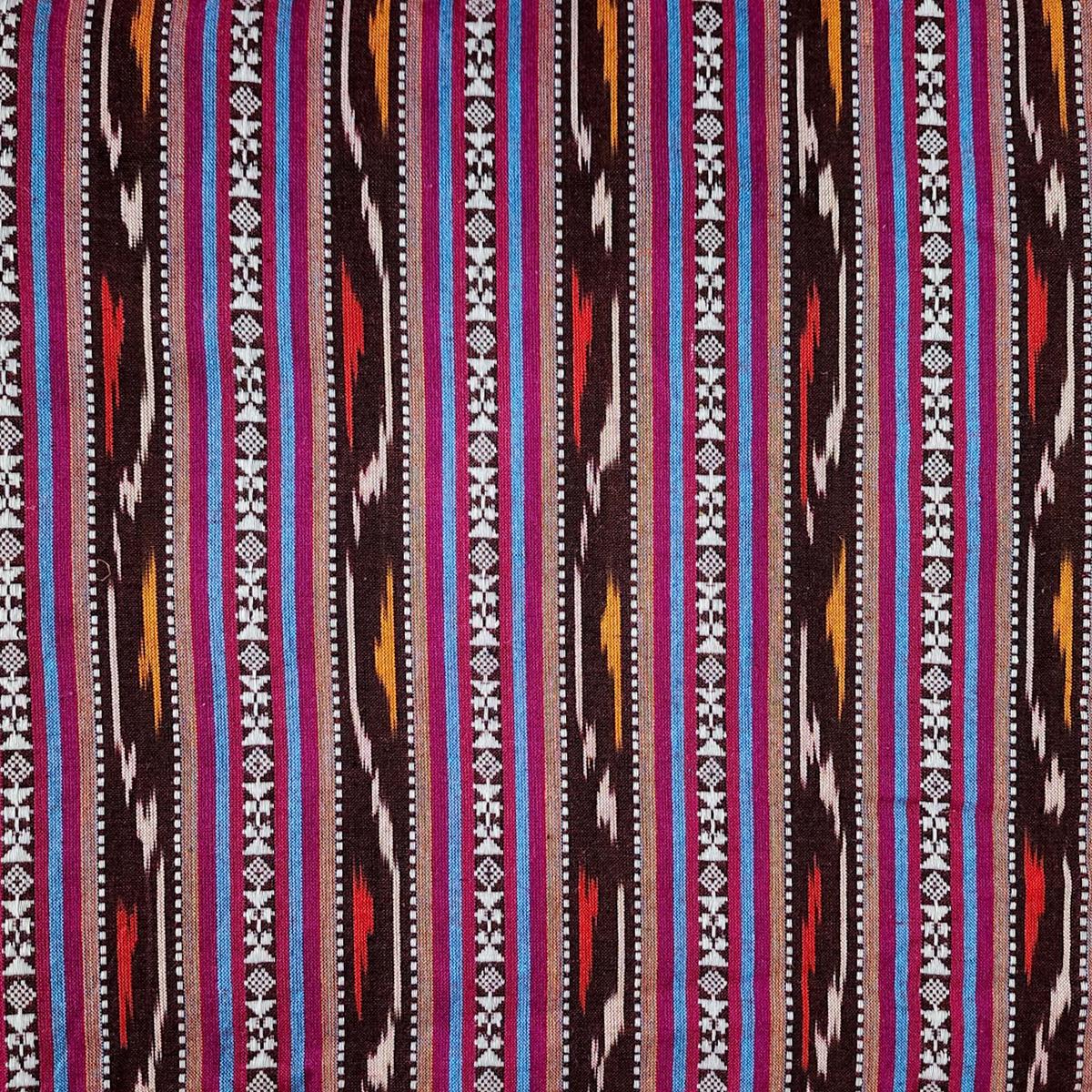 Pure Cotton Ikkat Pink And Maroon Intricate Border Design Hand Woven Fabric