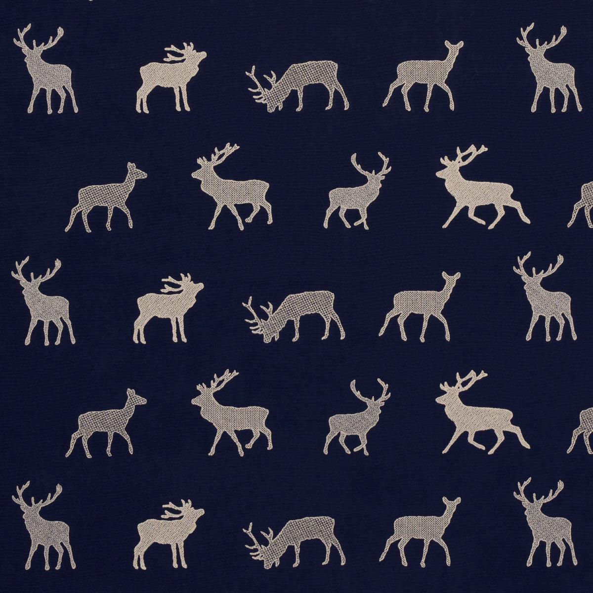 SCHUMACHER LUXE LODGE CARIBOU EMBROIDERY EMBROIDERIES EMBROIDERIES NAVY - 67162