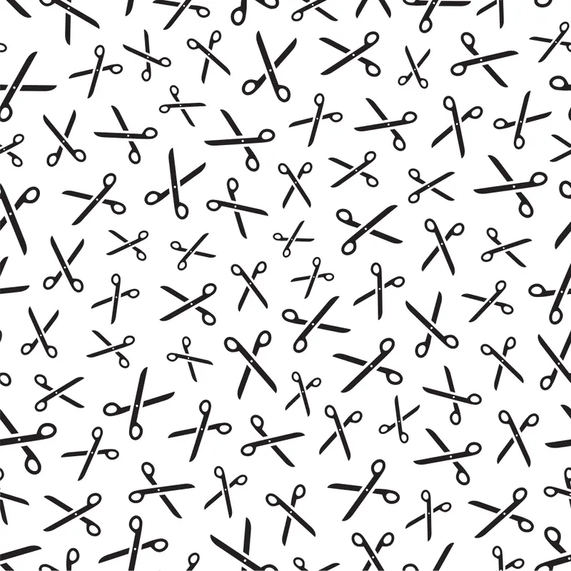 Scissors Fabric - Black/White