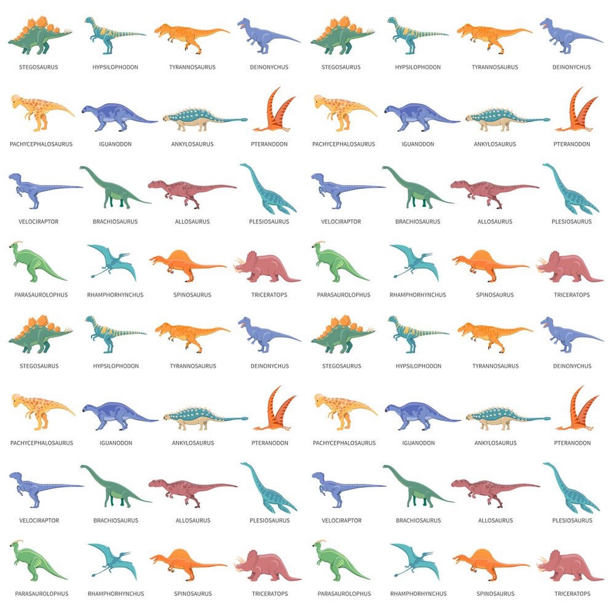 Dinosaur Names 3 Fabric
