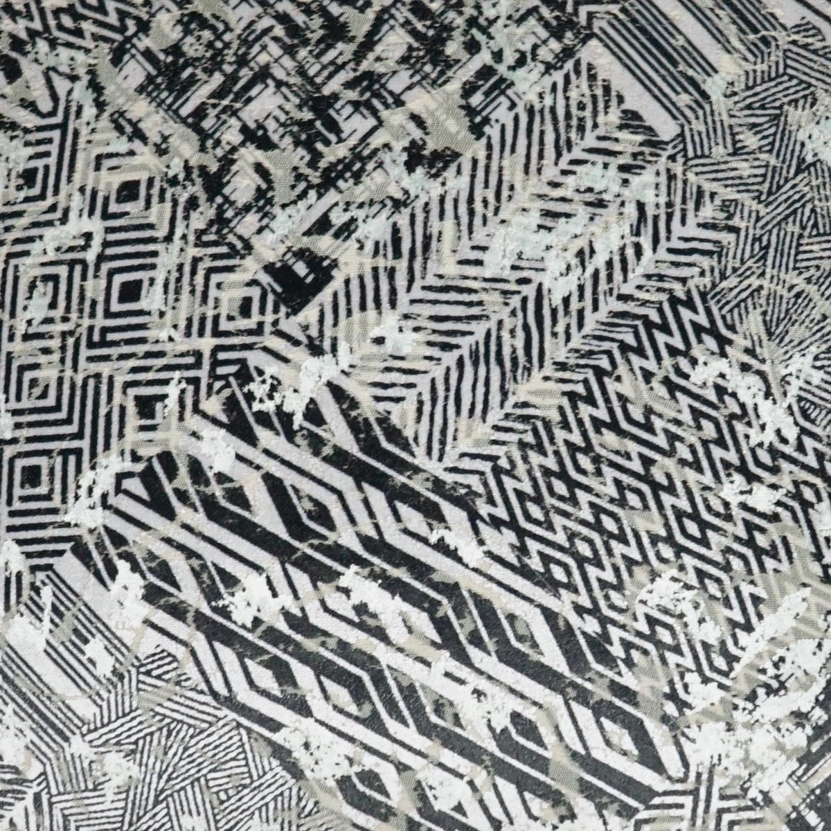 D.V. KAP HOME 3610-YARD Brea Fabric Modern, Abstract Black, Silver, Grey - Brea