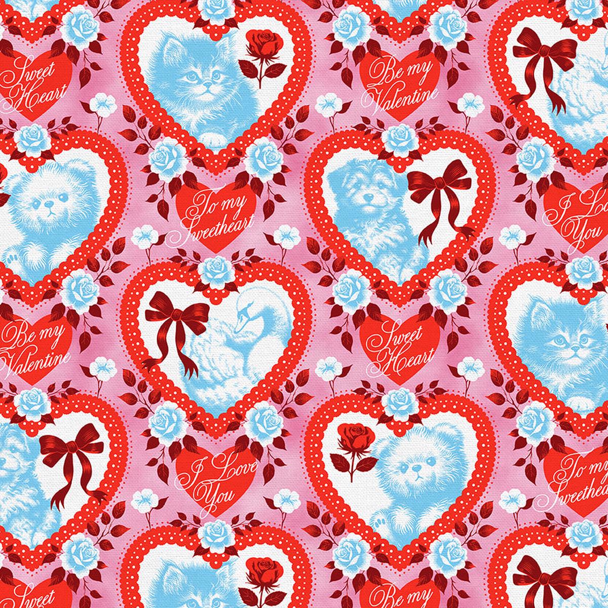 Be My Valentine - Pink - Quilting Cotton - Wide