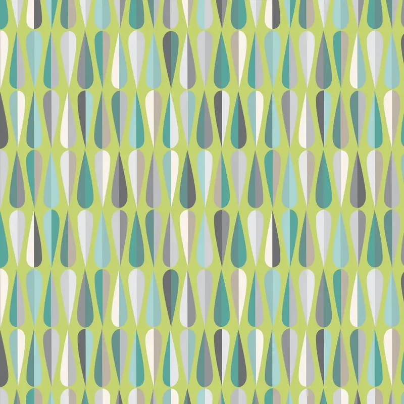Mid-Century Vertical Drops Fabric - Green