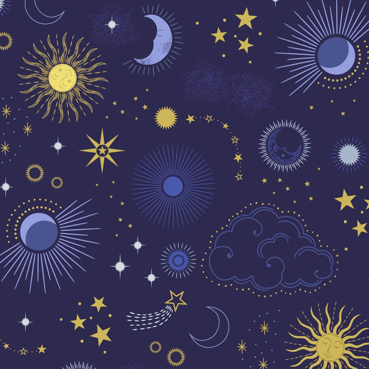 Celestial by Lewis and Irene - Skies in Blue Metallic