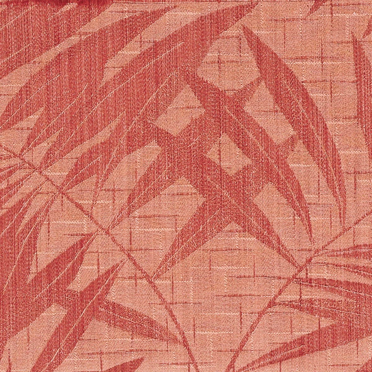 Salmon Pink Tropical Palm Leaf Jacquard Cotton Blend Fabric 54"